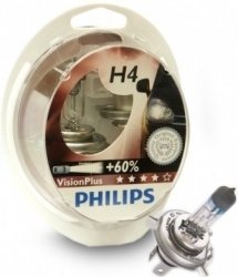 Philips Vision Plus H4 12V 55W 2ks +60% 1ks