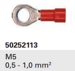 Očko kabelové lisovací M5 0,5-1mm2 10ks