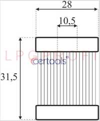 Filtr kapalné fáze LPG do ventilu LOVATO SMART 4 - H=30mm