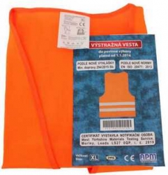 Reflexní vesta oranžová - povinná výbava EN ISO 20471:2013