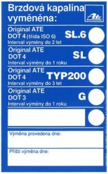 ATE - Samolepící štítek výměny brzdové kapaliny