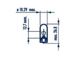 AKCE - Narva Žárovka  W3W,12 V, 3 W, W2.1x9.5d  1ks