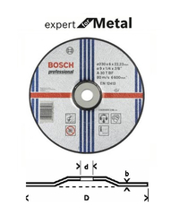 BOSCH Řezný kotouč brusný, zakřivený  na kov A 30 T BF 230X22X6 10 ks