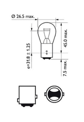 PHILIPS P21/5W 12V BAY15D 12499CP 1ks