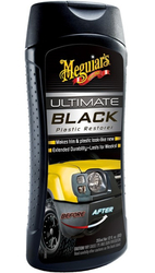 Meguiar's Ultimate Black Plastic Restorer - oživovač a ochrana nelakovaných plastů v exteriéru i interiéru, 355 ml