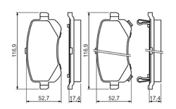 BOSCH  – Sada zadních brzdových destiček Low-metallic