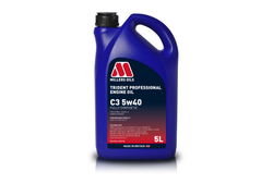 Plně syntetický motorový olej Millers Oils Trident Professional C3 5W-40 vhodný pro moderní benzínové, naftové a hybridní motory, objem 5l