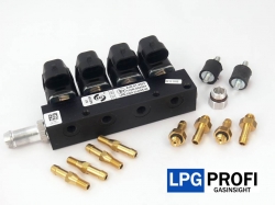 Vstřikovače LPG Rail IG1 lišta 4 válec  3 ohmy sada s tryskami a