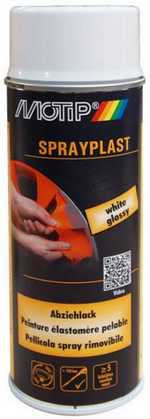 Motip - Sprayplast, tekutá guma ve spreji, BÍLÁ LESK 400ml