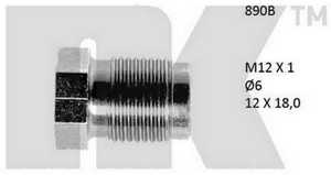 NK - koncovka brzdové trubky průměr 6mm, M12x1, 12x18mm