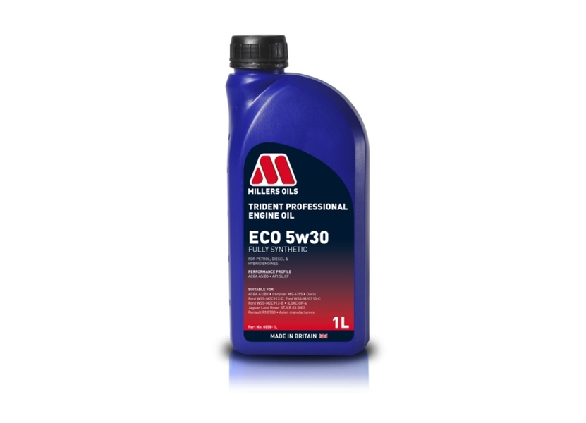 Plně syntetický motorový olej Millers Oils Trident Professional ECO 5w30 1l vhodný pro moderní benzínové, naftové a hybridní motory